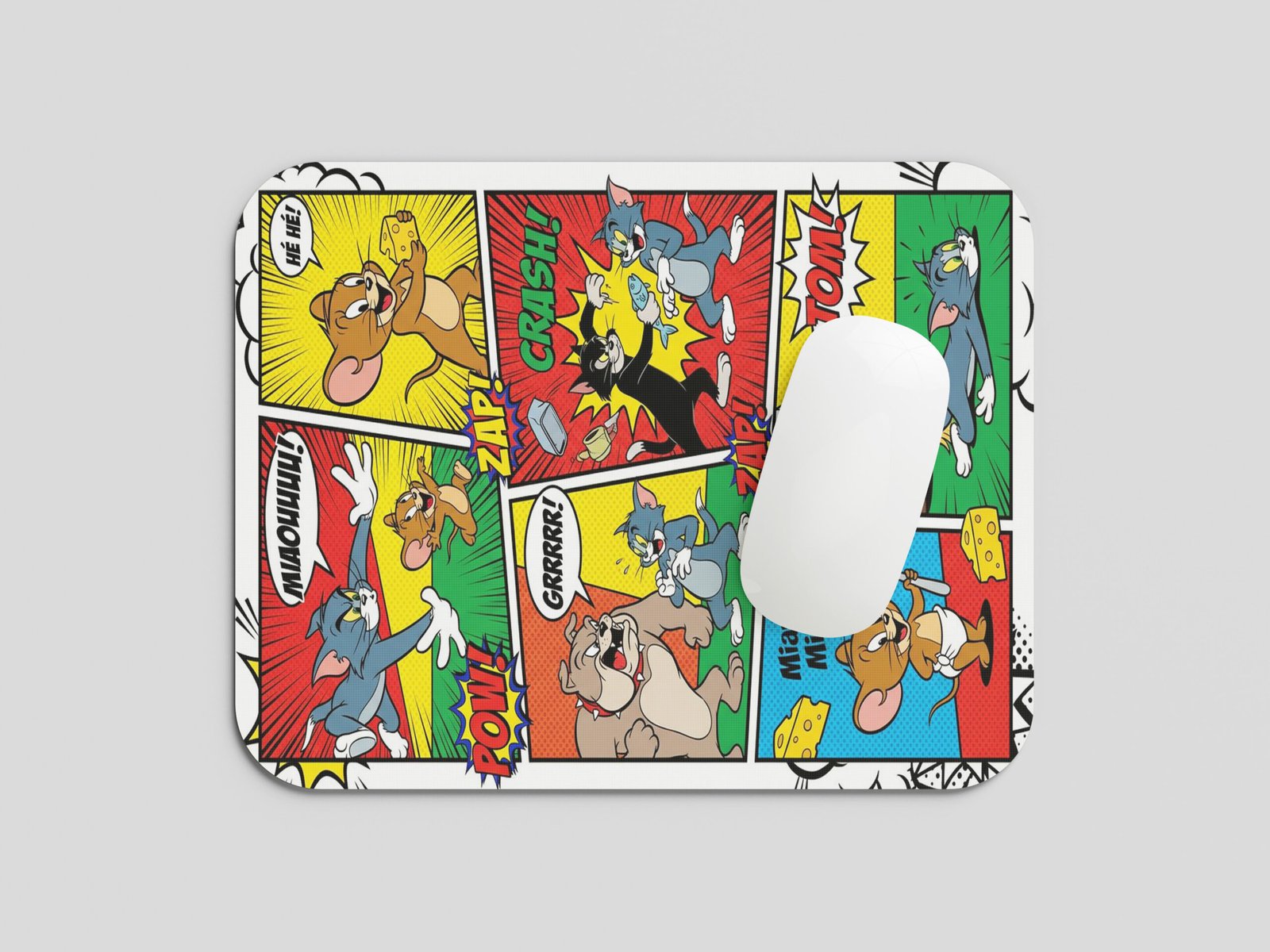 Tom & Jerry Comic Mouse Pad | Colorful Cartoon Comic Strip Design Desk Mat for Fans