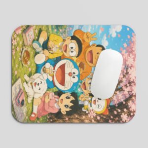 Doraemon & Friends Cartoon Mouse Pad | Cute Anime Cherry Blossom Design Desk Mat